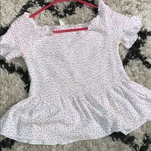 Cinched polka dotted top